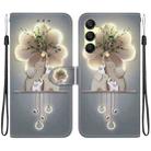 For Samsung Galaxy A25 5G Crystal Texture Colored Drawing Leather Phone Case(Elephants) - 1