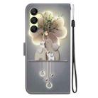 For Samsung Galaxy A25 5G Crystal Texture Colored Drawing Leather Phone Case(Elephants) - 3