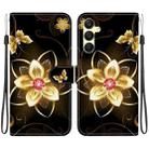 For Samsung Galaxy A25 5G Crystal Texture Colored Drawing Leather Phone Case(Gold Flower) - 1