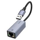 hoco UA37 1000 Mbps USB-A to RJ45 Ethernet Adapter, Length:1.2m(Grey) - 2