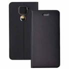 For Xiaomi Redmi Note 9 Ultra-thin Plain Magnetic TPU + PU Leather Case with Holder & Card Slot(Black) - 1