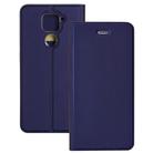 For Xiaomi Redmi Note 9 Ultra-thin Plain Magnetic TPU + PU Leather Case with Holder & Card Slot(Blue) - 1