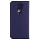 For Xiaomi Redmi Note 9 Ultra-thin Plain Magnetic TPU + PU Leather Case with Holder & Card Slot(Blue) - 2