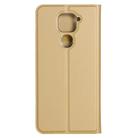 For Xiaomi Redmi Note 9 Ultra-thin Plain Magnetic TPU + PU Leather Case with Holder & Card Slot(Gold) - 1