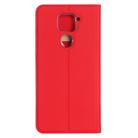 For Xiaomi Redmi Note 9 Ultra-thin Plain Magnetic TPU + PU Leather Case with Holder & Card Slot(Red) - 2
