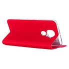 For Xiaomi Redmi Note 9 Ultra-thin Plain Magnetic TPU + PU Leather Case with Holder & Card Slot(Red) - 3