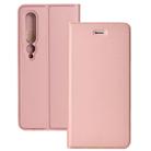 For Xiaomi Mi 10 5G Ultra-thin Plain Magnetic TPU + PU Leather Case with Holder & Card Slot(Rose Gold) - 1