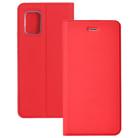 For Xiaomi Mi 10 Lite 5G Ultra-thin Plain Magnetic TPU + PU Leather Case with Holder & Card Slot(Red) - 1