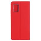 For Xiaomi Mi 10 Lite 5G Ultra-thin Plain Magnetic TPU + PU Leather Case with Holder & Card Slot(Red) - 2