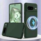 For Google Pixel 8 Shockproof Silicone Magsafe Phone Case(Dark Green) - 1