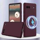 For Google Pixel 6a Shockproof Silicone Magsafe Phone Case(Plum Color) - 1