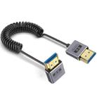 0.7m Coiled Coaxial 8K 48Gbps HDMI 2.1 Cable, Port:Downward Bend - 1