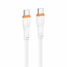 Borofone BX118 Esplendido PD60W Type-C to Type-C Fast Charging Data Cable, Length: 1m(White) - 1