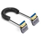 0.7m Coiled Coaxial 8K 48Gbps HDMI 2.1 Cable, Port:Down to Down Elbow - 1