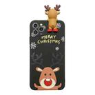 For iPhone 11 Pro Max Christmas Series Painted Pattern Liquid TPU Case(Black Elk) - 1