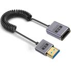 0.7m Coiled Coaxial 8K 48Gbps HDMI 2.1 Cable, Port:Male to Female Straight - 1