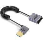 0.7m Coiled Coaxial 8K 48Gbps HDMI 2.1 Cable, Port:Male to Female Left Elbow - 1