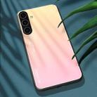 For Samsung Galaxy S25 5G Gradient Color Glass Phone Case(Yellow Pink) - 2