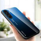 For Samsung Galaxy S25 5G Gradient Color Glass Phone Case(Blue Black) - 1