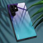 For Samsung Galaxy S25 Ultra 5G Gradient Color Glass Phone Case(Aurora Blue) - 2