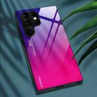 For Samsung Galaxy S25 Ultra 5G Gradient Color Glass Phone Case(Purple Red) - 2