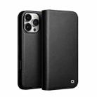 For iPhone 16 Pro Max QIALINO Classic Gen2 Genuine Leather Phone Case(Black) - 1