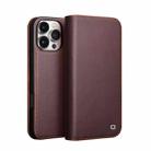 For iPhone 16 Pro Max QIALINO Classic Gen2 Genuine Leather Phone Case(Brown) - 1