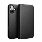 For iPhone 16 Plus QIALINO Classic Gen2 Genuine Leather Phone Case(Black) - 1