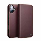 For iPhone 16 QIALINO Classic Gen2 Genuine Leather Phone Case(Brown) - 1