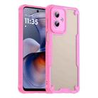 For Motorola Moto G55 5G Armor Glaze PC Hybrid TPU Phone Case(Pink) - 1