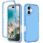 For iPhone 16 Plus Shockproof Clear Gradient PC + TPU Phone Case(Blue) - 1