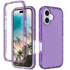 For iPhone 16 Plus Shockproof Clear Gradient PC + TPU Phone Case(Purple) - 1