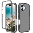 For iPhone 16 Shockproof Clear Gradient PC + TPU Phone Case(Black) - 1