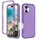 For iPhone 16 Shockproof Clear Gradient PC + TPU Phone Case(Purple) - 1