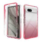 For Google Pixel 7a Shockproof Clear Gradient PC + TPU Phone Case(Red) - 1