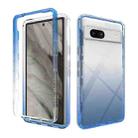 For Google Pixel 7a Shockproof Clear Gradient PC + TPU Phone Case(Blue) - 1