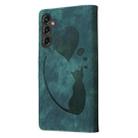 For Samsung Galaxy A36 5G Pen Heart Cat Embossed Leather Phone Case(Green) - 3