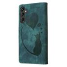 For Samsung Galaxy A56 5G Pen Heart Cat Embossed Leather Phone Case(Green) - 3