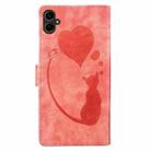 For Samsung Galaxy A07 4G / A06 4G Pen Heart Cat Embossed Leather Phone Case(Orange) - 3