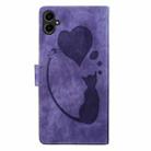 For Samsung Galaxy A07 4G / A06 4G Pen Heart Cat Embossed Leather Phone Case(Purple) - 3