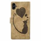 For Samsung Galaxy A07 4G / A06 4G Pen Heart Cat Embossed Leather Phone Case(Apricot) - 3