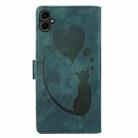 For Samsung Galaxy A07 4G / A06 4G Pen Heart Cat Embossed Leather Phone Case(Green) - 3