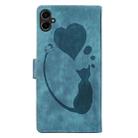 For Samsung Galaxy A07 4G / A06 4G Pen Heart Cat Embossed Leather Phone Case(Blue) - 3