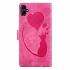 For Samsung Galaxy A07 4G / A06 4G Pen Heart Cat Embossed Leather Phone Case(Pink) - 3