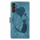 For Samsung Galaxy A17 5G / A26 5G Pen Heart Cat Embossed Leather Phone Case(Blue) - 3