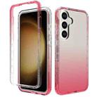 For Samsung Galaxy S24+ 5G Shockproof Clear Gradient PC + TPU Phone Case(Red) - 1