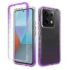 For Redmi Note 13 Pro 5G Shockproof Clear Gradient PC + TPU Phone Case(Purple) - 1