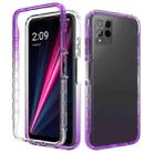 For T-Mobile REVVL 6 Pro 5G Shockproof Clear Gradient PC + TPU Phone Case(Purple) - 1