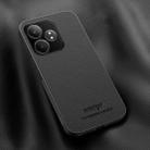 For Realme GT Neo6 SE HUIYI Leather Magnetic Phone Case(Black) - 1