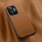 For Realme GT Neo6 SE HUIYI Leather Magnetic Phone Case(Brown) - 1